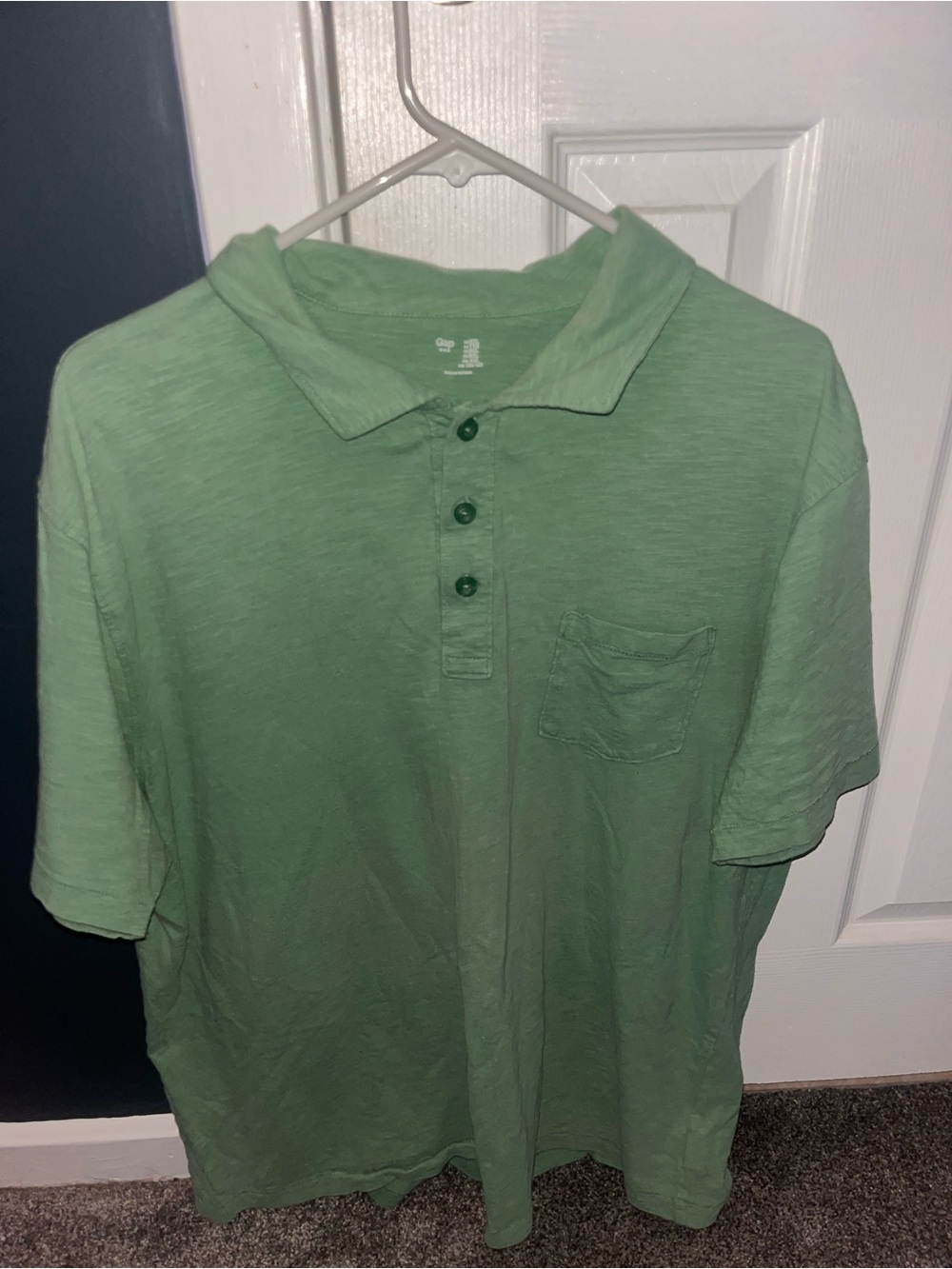GAP Men's Light Green Short-Sleeve Polo with Pocket